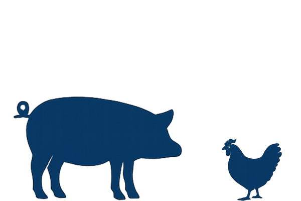 Pig and chicken-shaped icons