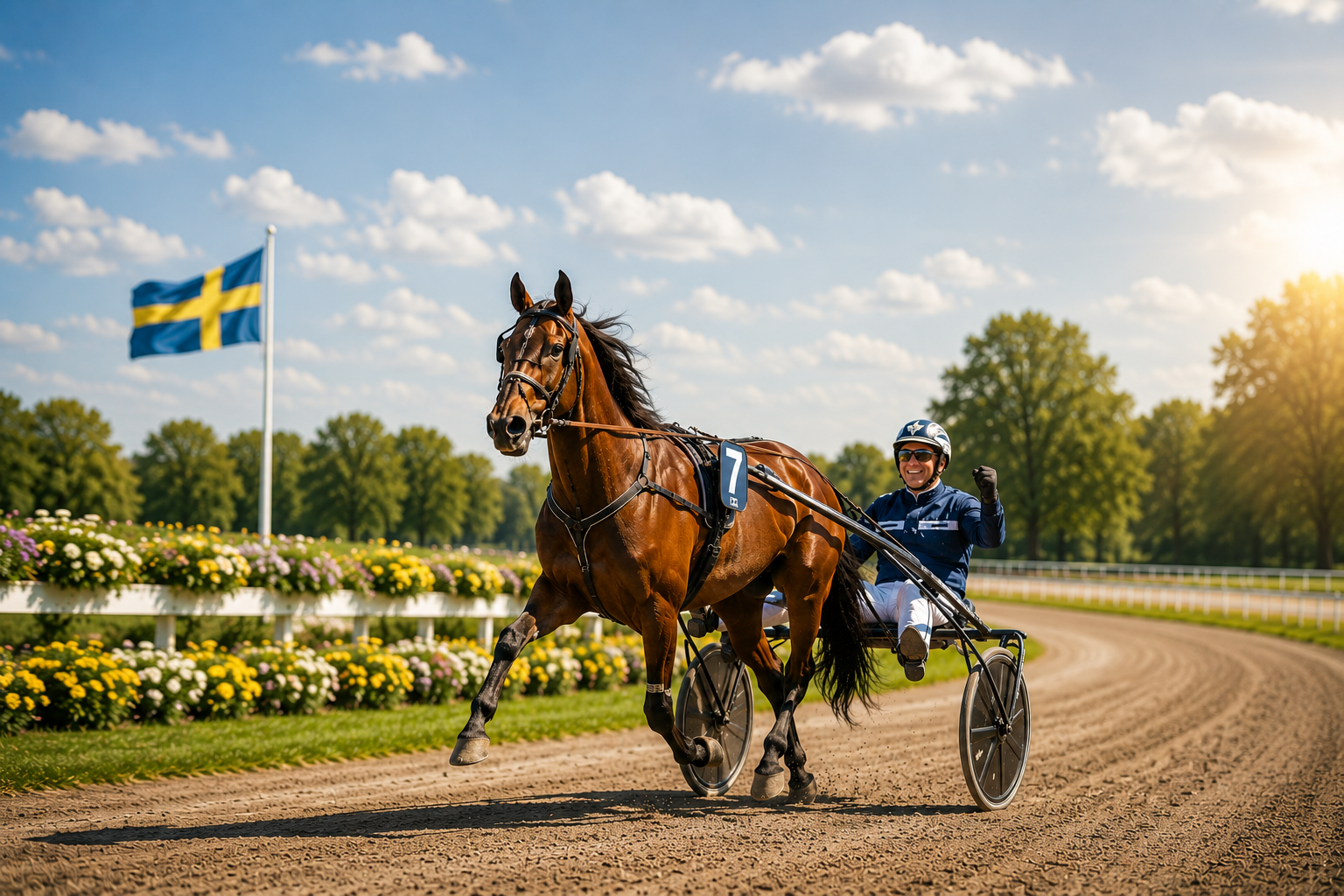 Trotting horse A trotting horse running on a racetrack